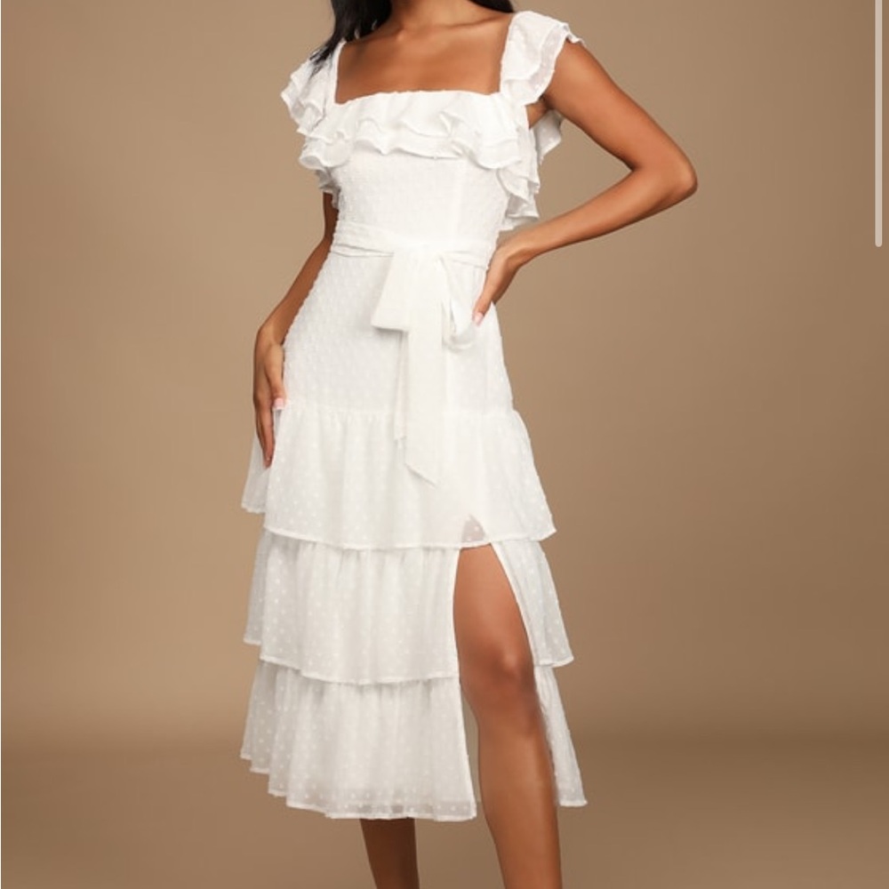 Lulus- tiered ruffle mini dress- size s